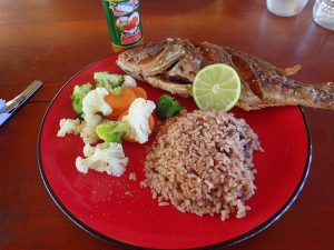 Rice and beans and fish